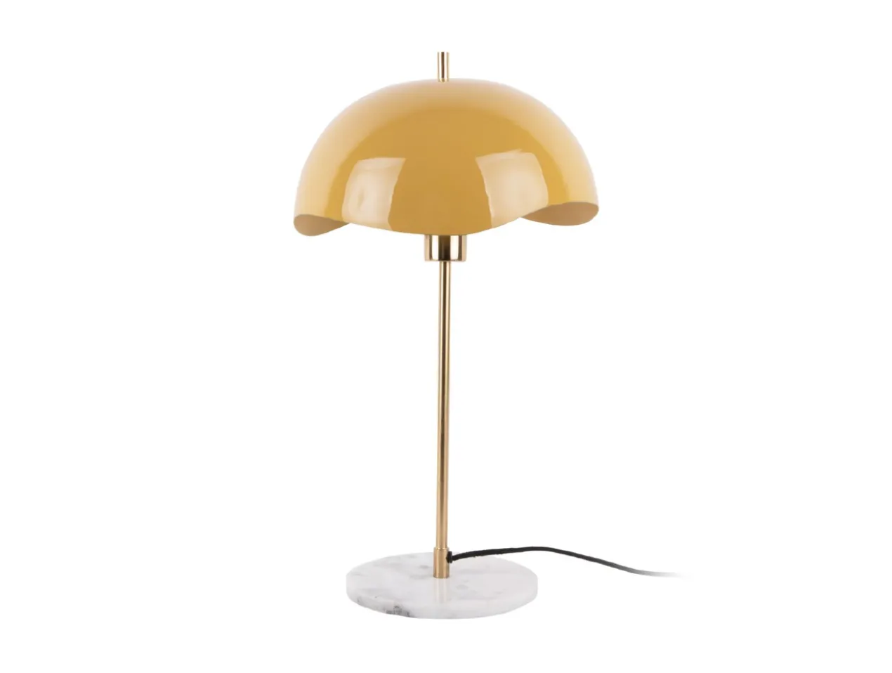 Table lamp Waved Dome enamel honey yellow