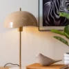 Table lamp Waved Dome enamel soft brown