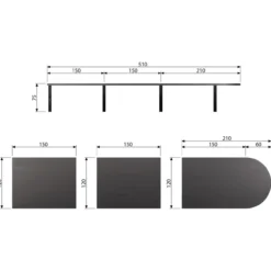 Tablo lungo tussenblad essen blacknight mat [fsc]