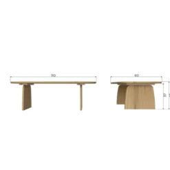 Tablo salontafel 110 cm eiken transparant [fsc]