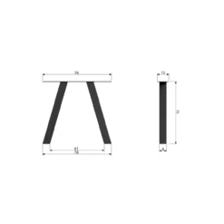 Tablo tuin a-vorm poot metaal - set van 2