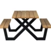 Tablo tuin picknicktafel ayous zwart x-poot metaal [fsc]
