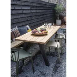 Tablo tuintafel ayous naturel met a-vorm poot metaal [fsc]