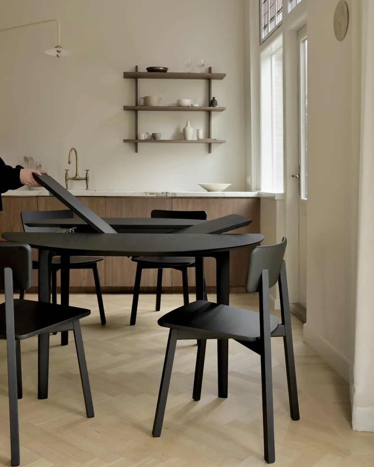Tafel Bok - rond - uitschuifbaar 129/179 - eiken