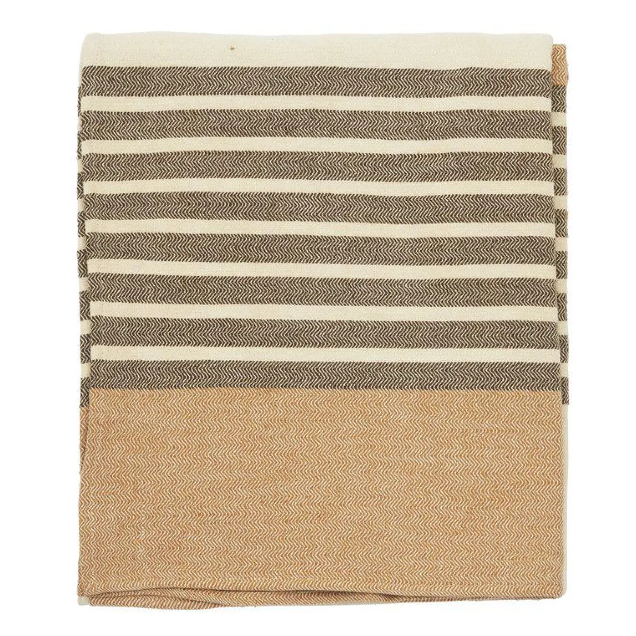 Tafelkleed Visgraat beige, zwart & bruin