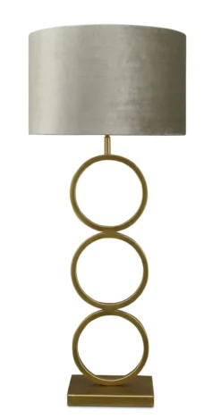 Tafellamp Capri large bronze + kap Cilinder 40x40x25cm Fendi velours taupe ( taupe binnenkant )