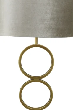 Tafellamp Capri large bronze + kap Cilinder 40x40x25cm Fendi velours taupe ( taupe binnenkant )