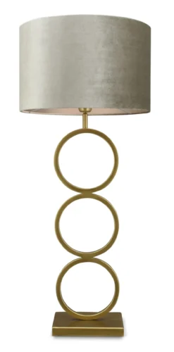 Tafellamp Capri large bronze + kap Cilinder 40x40x25cm Fendi velours taupe ( taupe binnenkant )