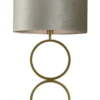 Tafellamp Capri small bronze + kap Cilinder 45x45x28cm Fendi velours taupe ( taupe binnenkant )