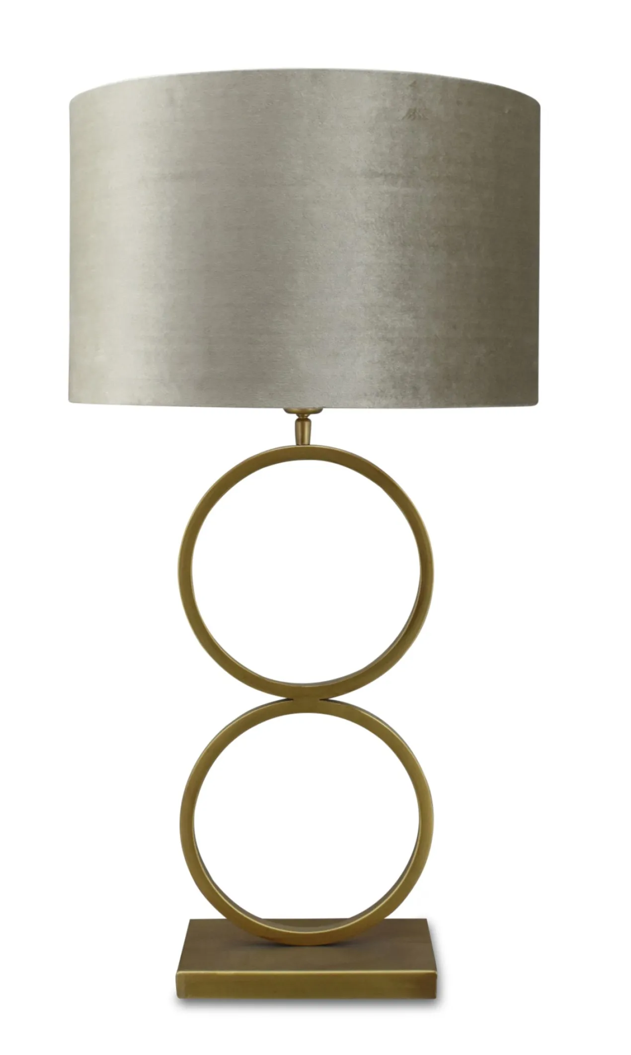 Tafellamp Capri small bronze + kap Cilinder 45x45x28cm Fendi velours taupe ( taupe binnenkant )