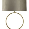 Tafellamp Devon large bronze + kap Ovaal 60x33x28cm Fendi velours earth ( gouden binnenkant )