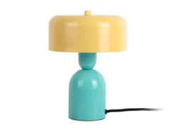 Tafellamp Double Funky - Turquoise blauw & zachtgeel