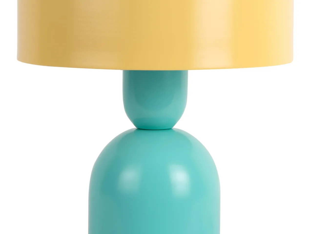 Tafellamp Double Funky - Turquoise blauw & zachtgeel