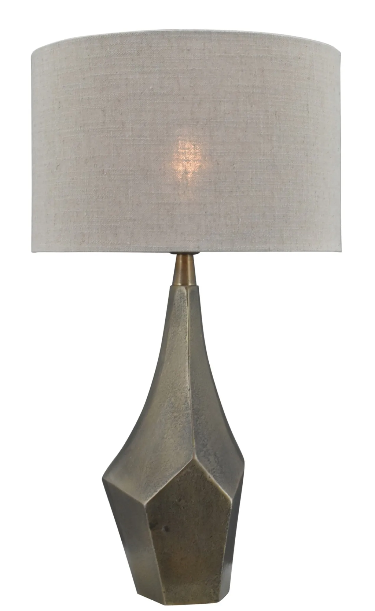 Tafellamp Faro bronze + kap 35x35x22cm Oslo linnen naturel