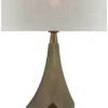 Tafellamp Faro bronze + kap 35x35x22cm Oslo linnen offwhite
