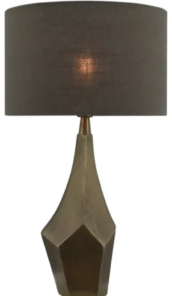 Tafellamp Faro bronze + kap 35x35x22cm Oslo linnen bruin