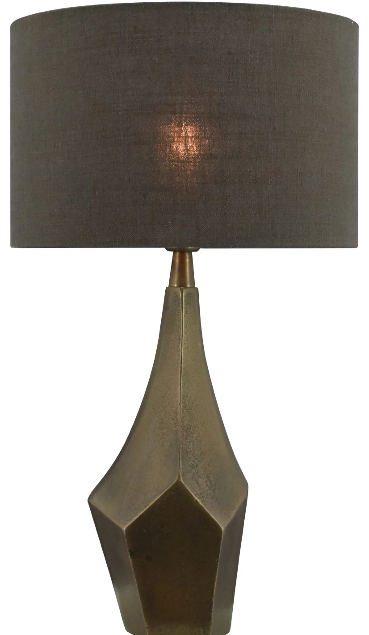 Tafellamp Faro bronze + kap 35x35x22cm Oslo linnen bruin