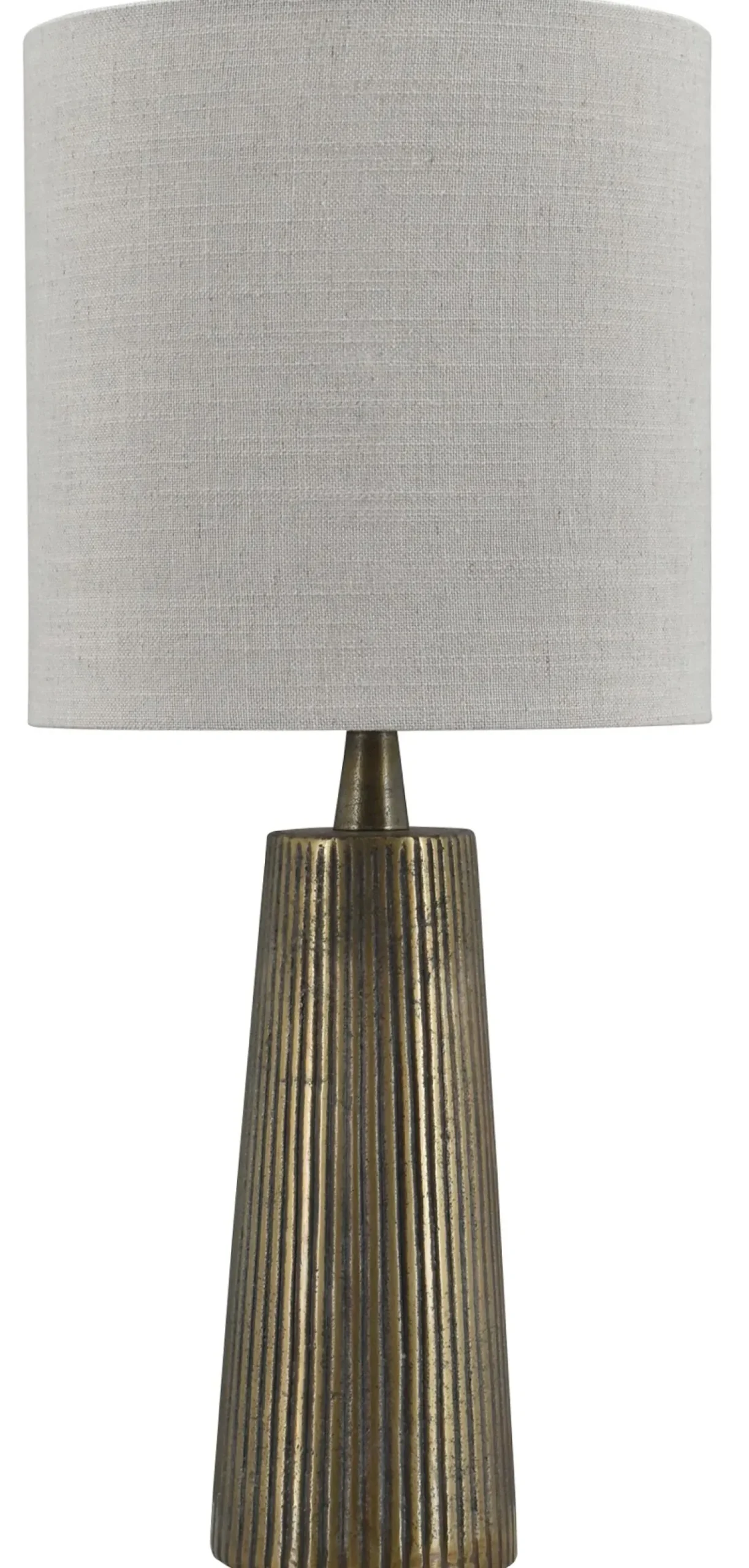 Tafellamp Firenze bronze Large + kap Cilinder 25x25x25cm Oslo linnen naturel