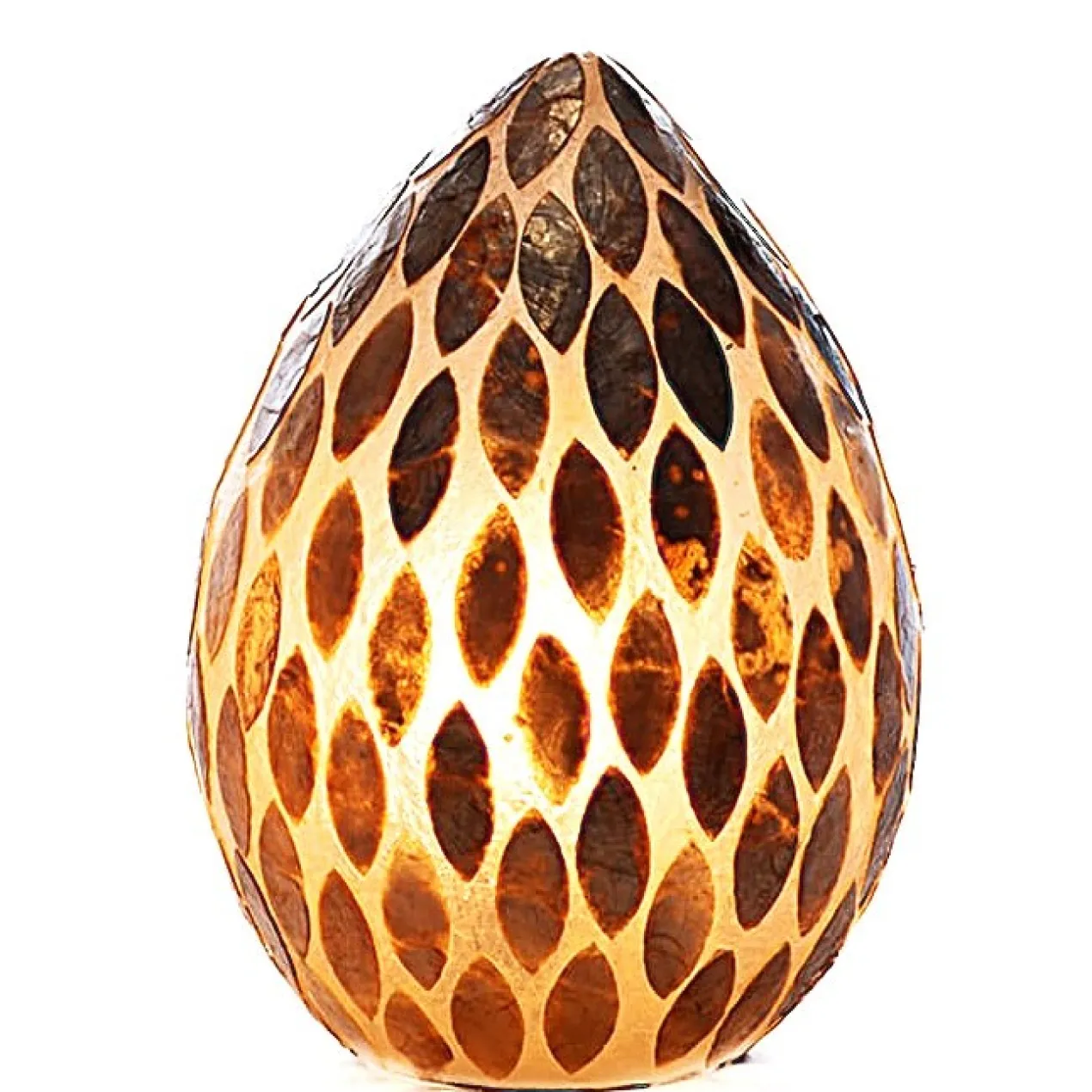 Tafellamp gold capiz flower 40 cm