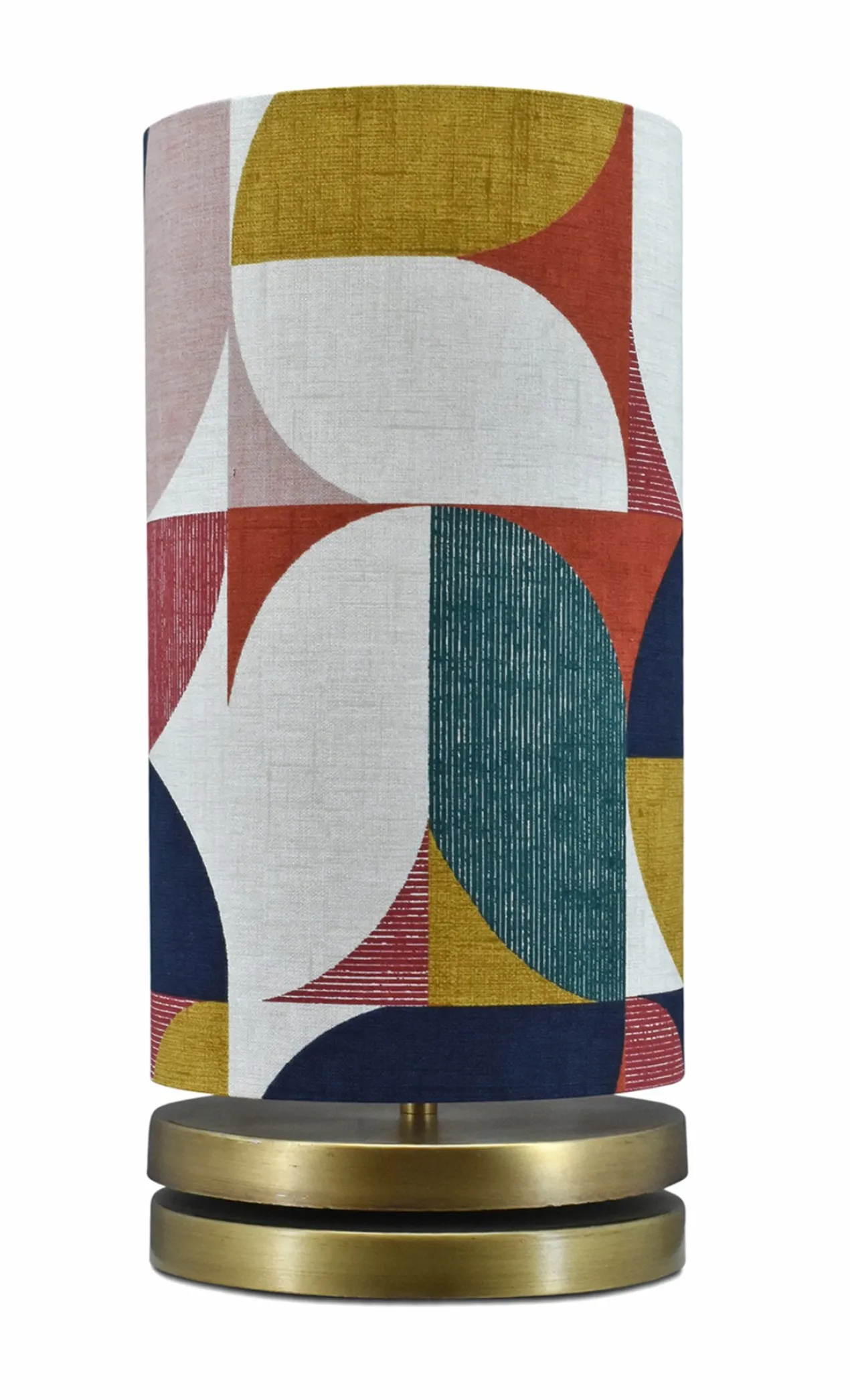 Tafellamp Livio brons groot + kap Retro color