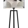 Tafellamp Lorenzo retro zwart large + kap Cilinder 35x35x22cm - Retro antraciet