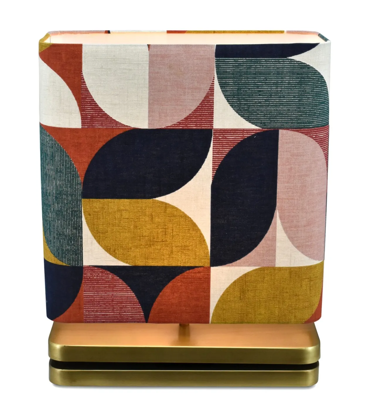 Tafellamp Pizzo retro brons medium + kap balk 35x16x35cm - Retro color