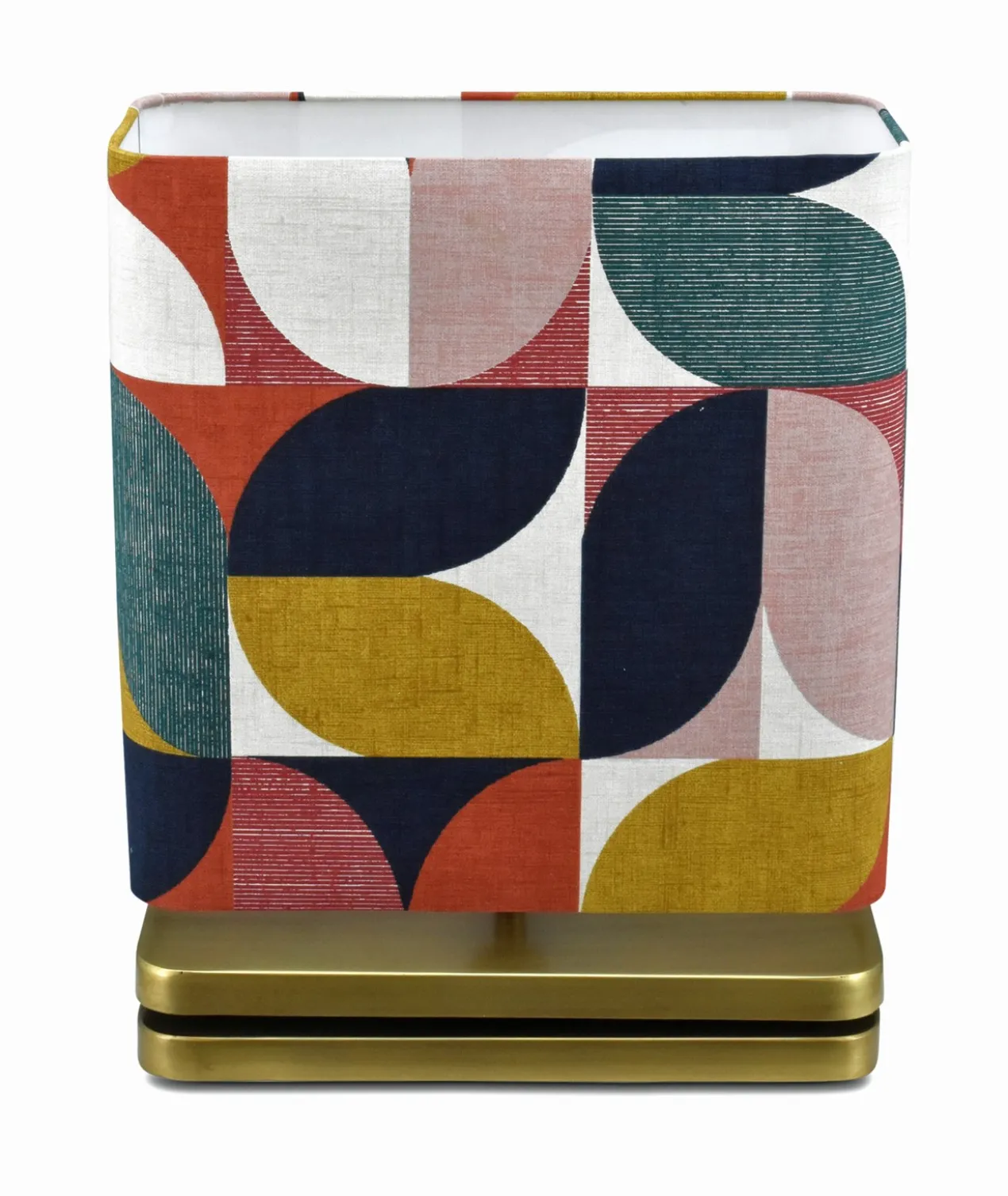 Tafellamp Pizzo retro brons medium + kap balk 35x16x35cm - Retro color