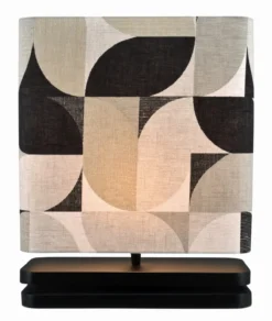 Tafellamp Pizzo retro zwart medium + kap balk 35x16x35cm - Retro antraciet