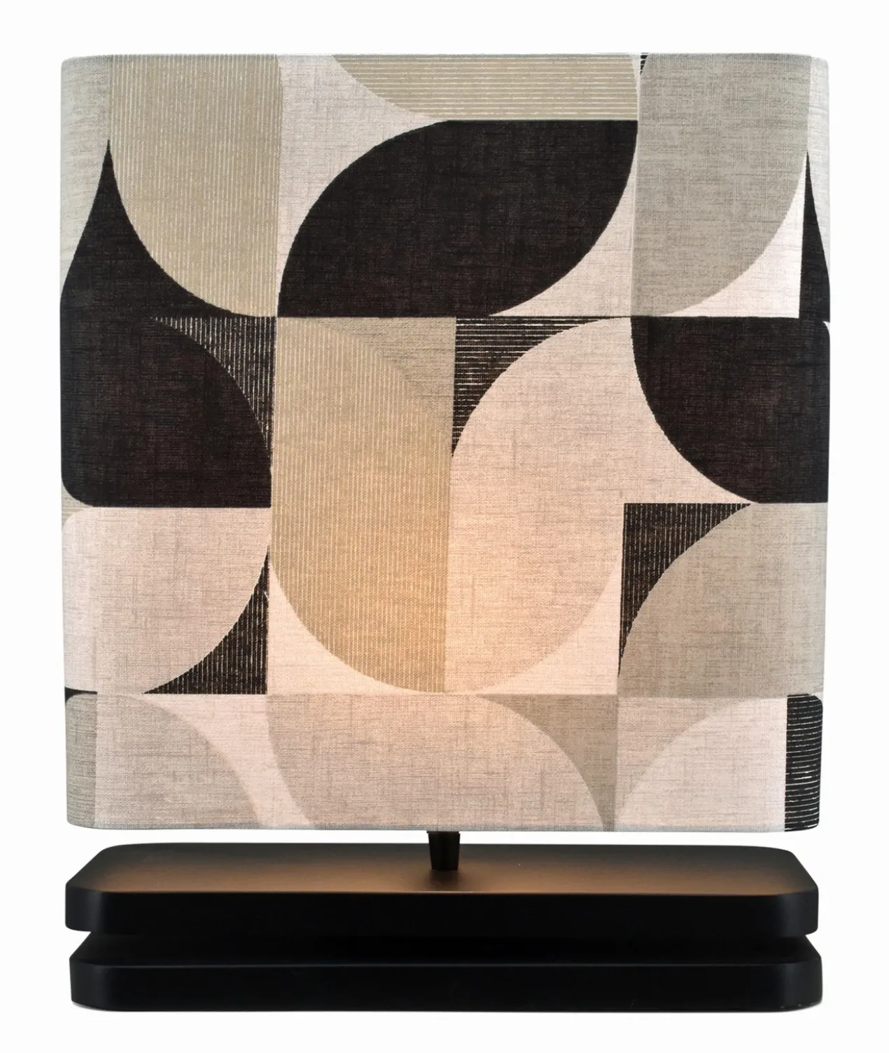 Tafellamp Pizzo retro zwart medium + kap balk 35x16x35cm - Retro antraciet