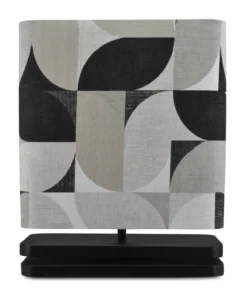 Tafellamp Pizzo retro zwart medium + kap balk 35x16x35cm - Retro antraciet