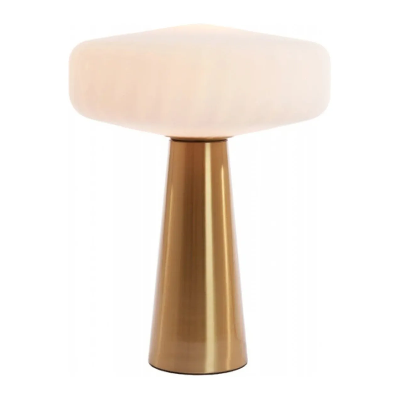 Tafellamp Pleat mat wit glas en goud 53 cm