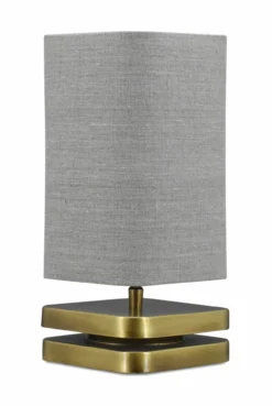 Tafellamp Rimini small brons + kap Linnen naturel