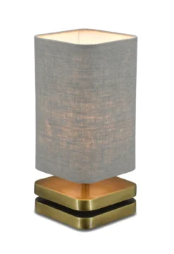Tafellamp Rimini small brons + kap Linnen naturel