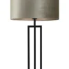 Tafellamp Roma zwart groot + kap Cilinder 35x35x22cm Velours taupe