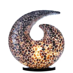 Tafellamp Six Turtle gold capiz 50 cm