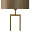 Tafellamp Veneto klein brons + kap 30/30/20 Alice velours bruin ( gouden binnenkant )