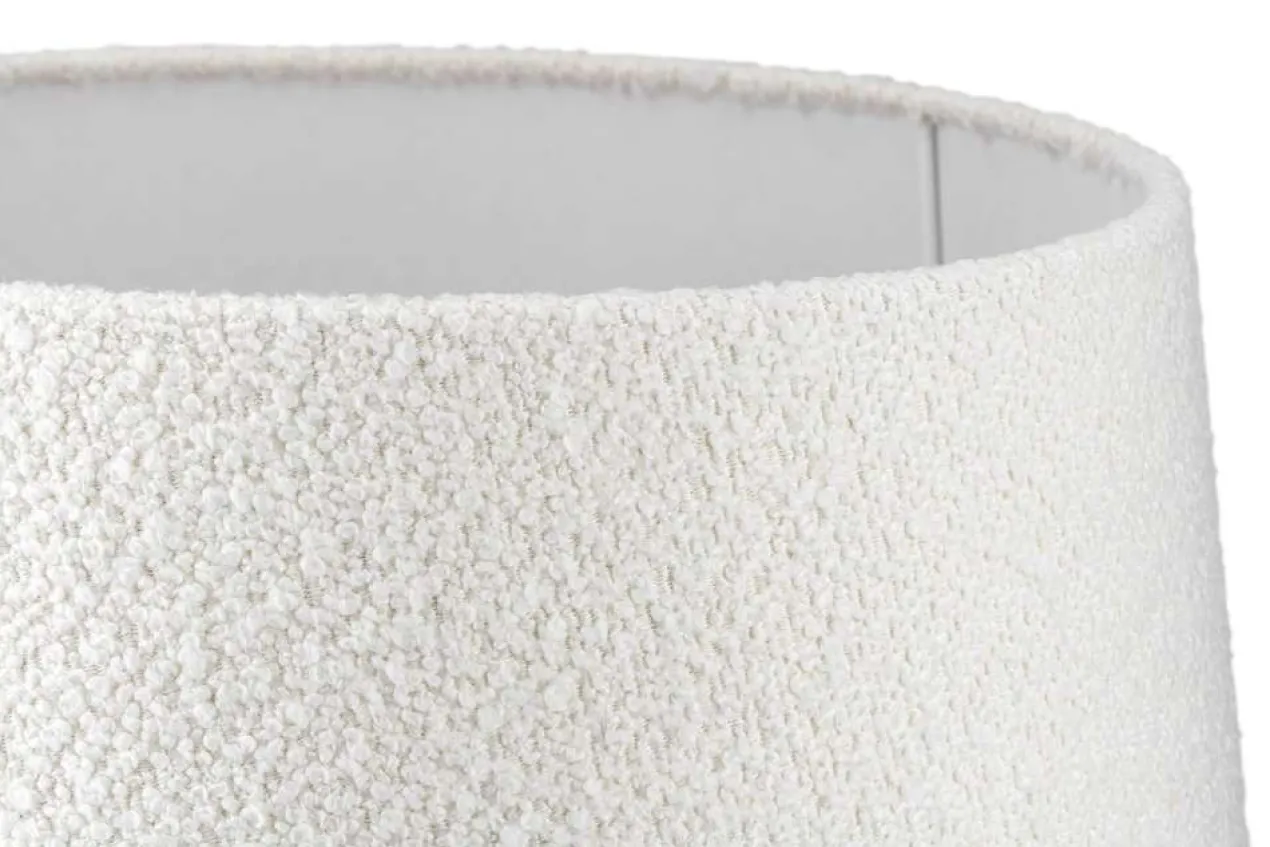 Tafellamp Veneto klein brons + kap 30/30/20 Bouclé blanc ( witte binnenkant )