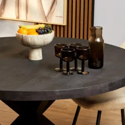 Tafel Maas Rond Zwart Maat 110