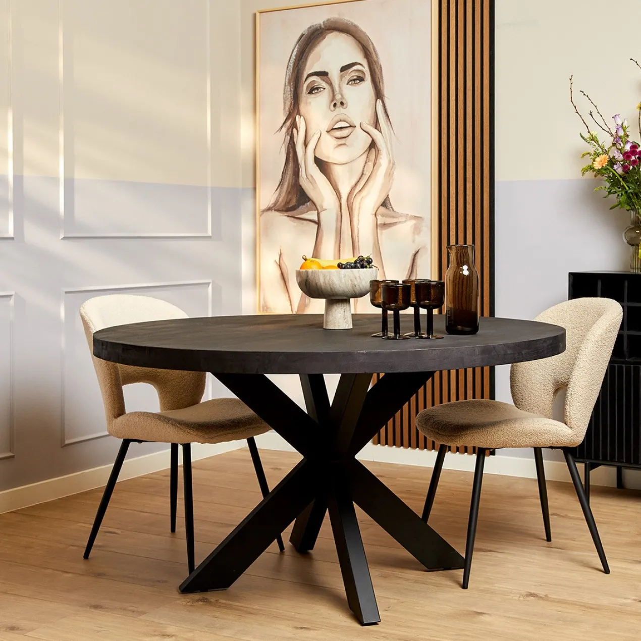 Tafel Maas Rond Zwart Maat 110