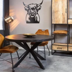 Tafel Maas Rond Zwart Maat 130