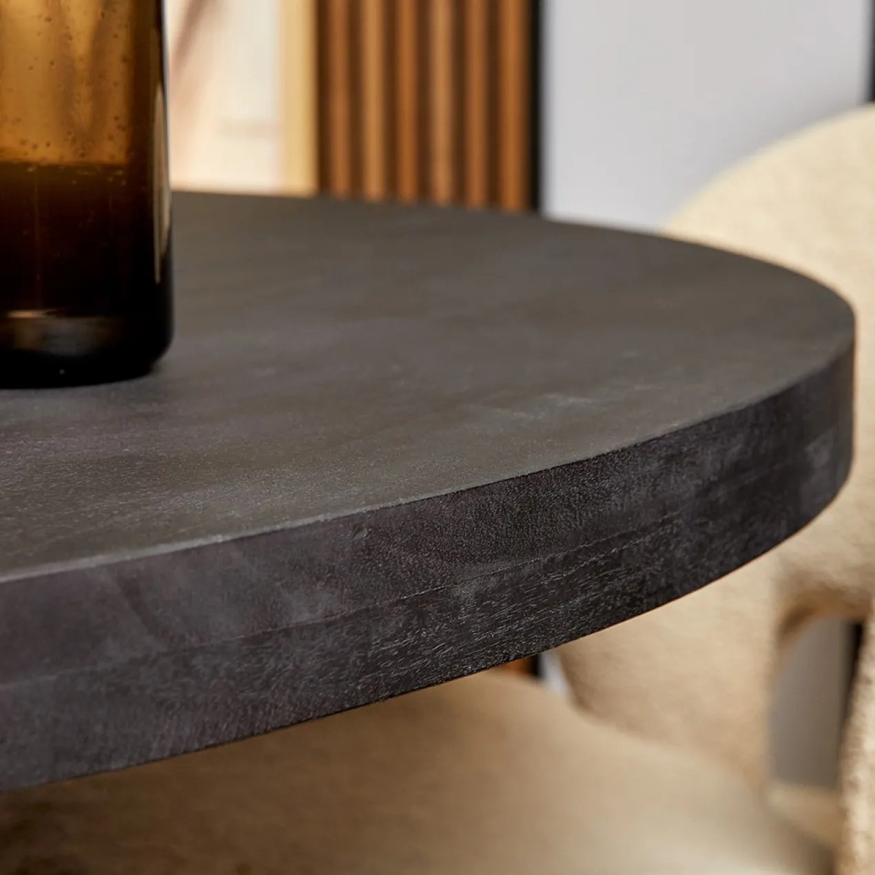 Tafel Maas Rond Zwart Maat 150