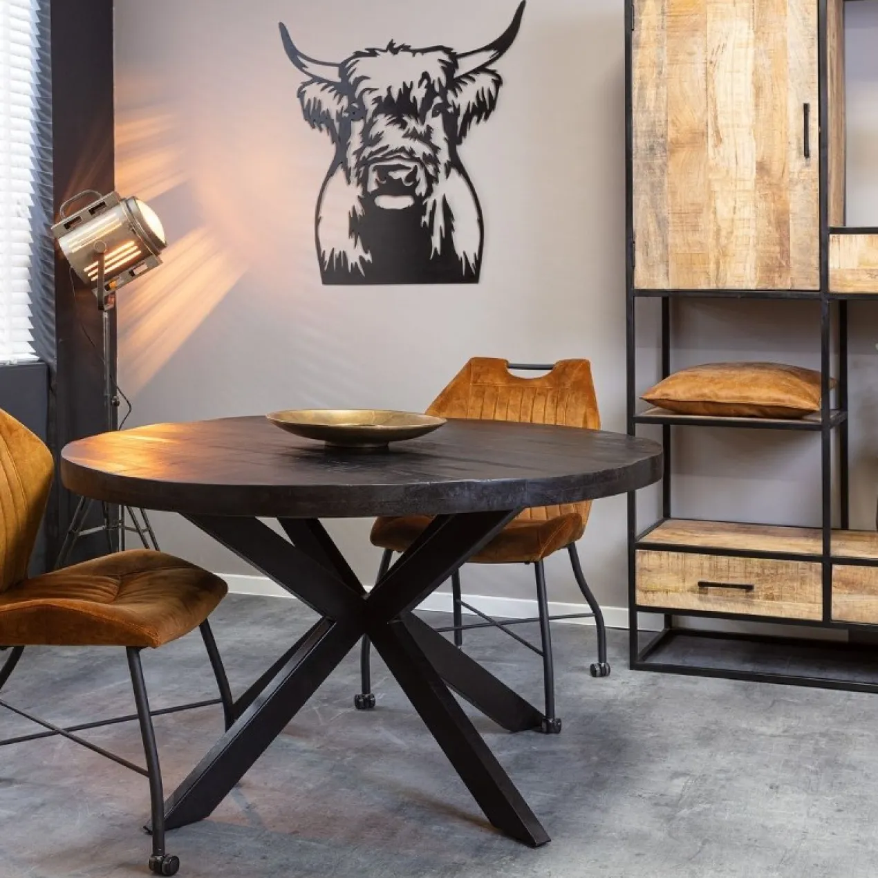 Tafel Maas Rond Zwart Maat 150