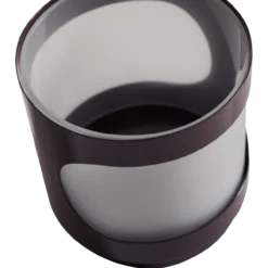 Tavo windlichten metaal/glas bruin - set van 2