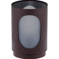 Tavo windlichten metaal/glas bruin - set van 2