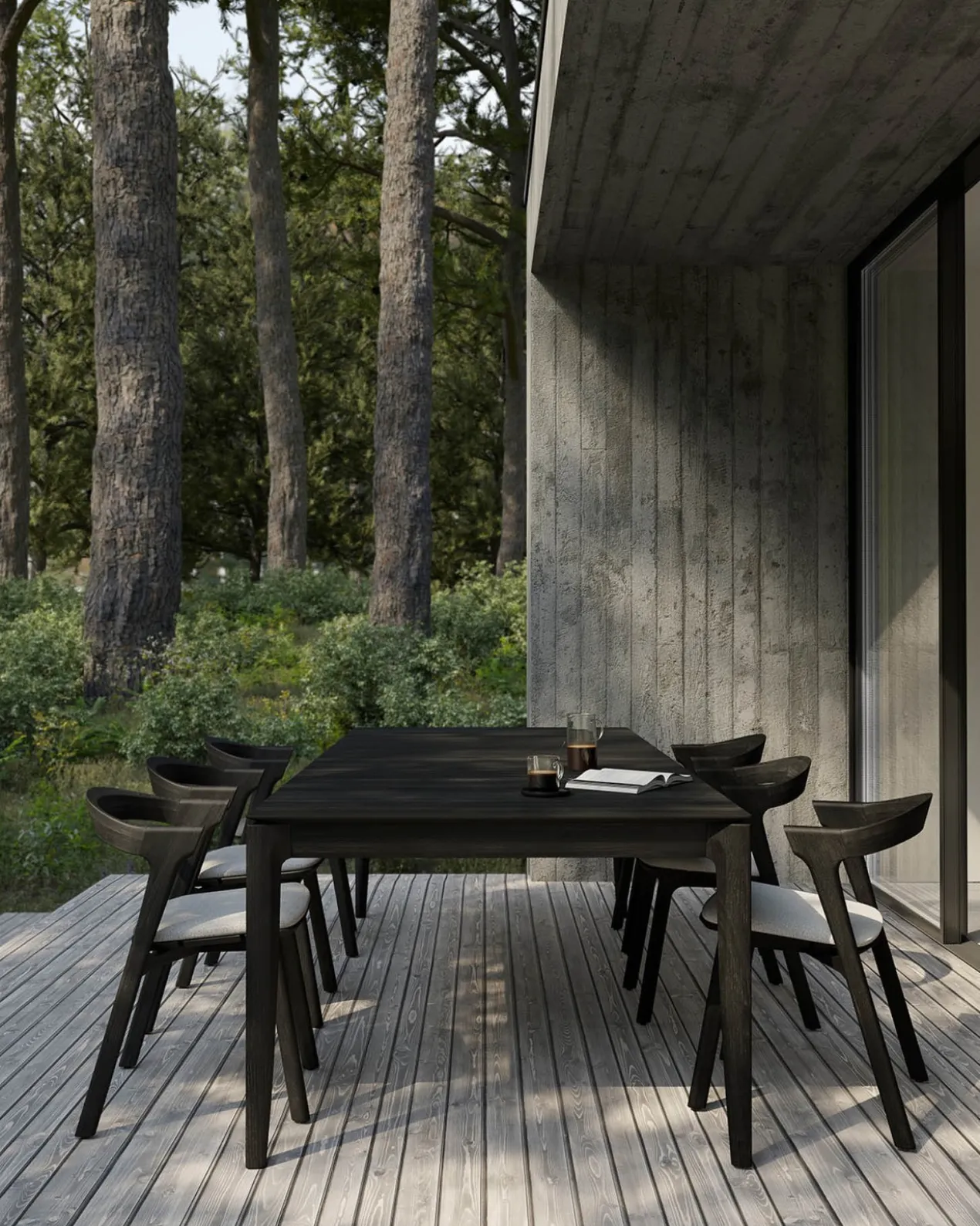 Teak Bok tuintafel - zwart - 162x80