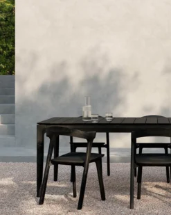 Teak Bok tuintafel - zwart - 162x80