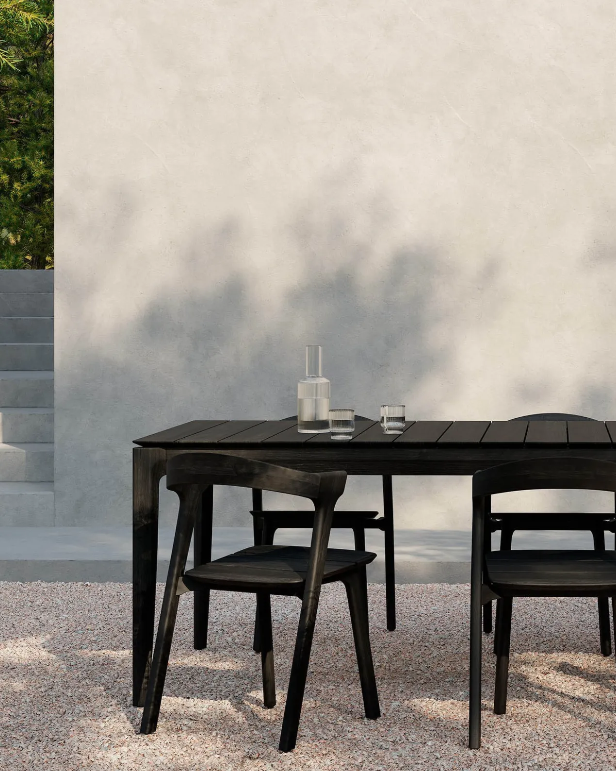 Teak Bok tuintafel - zwart - 162x80