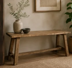 Teakhouten krukje 110 cm naturel