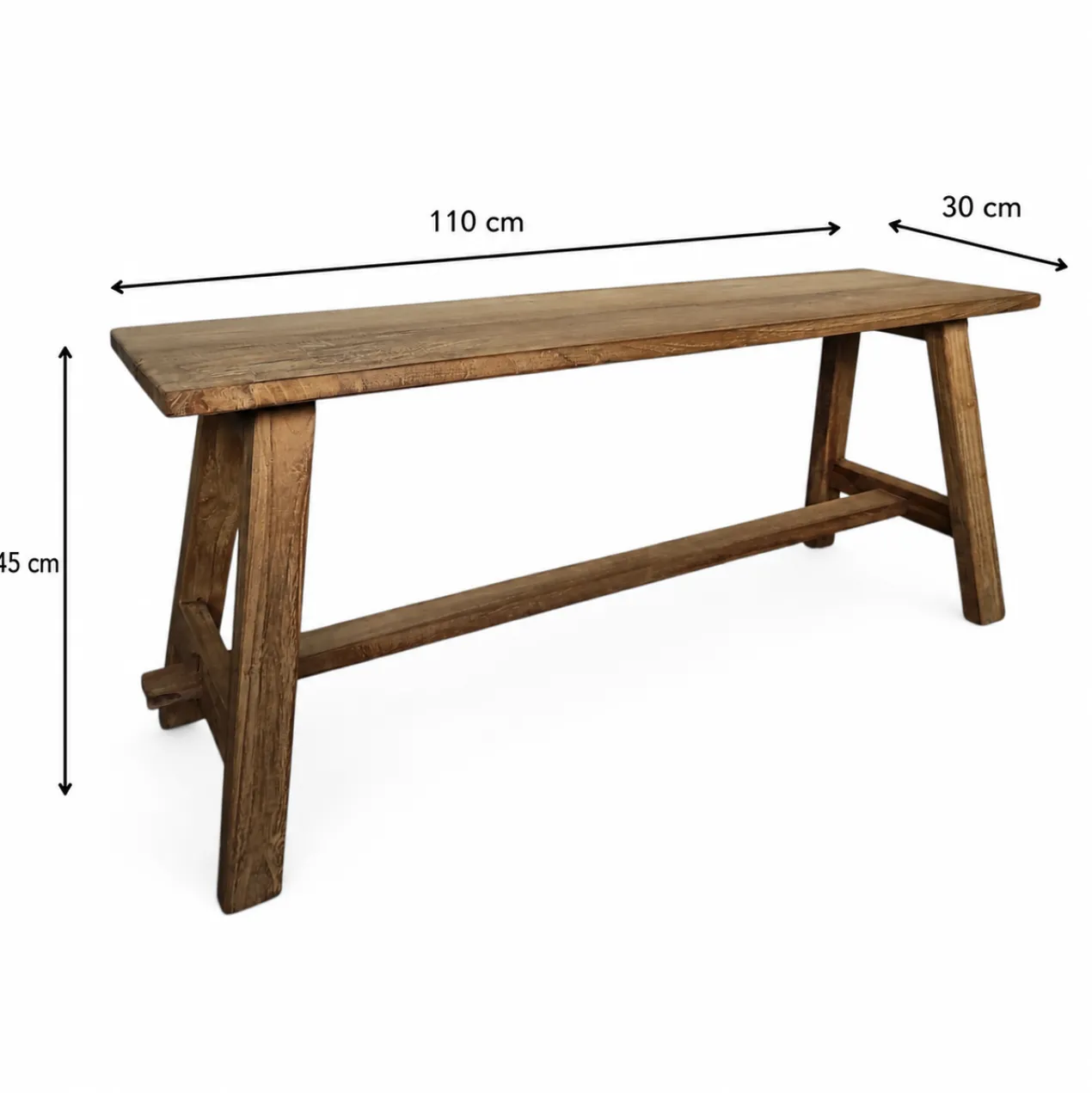 Teakhouten krukje 110 cm naturel