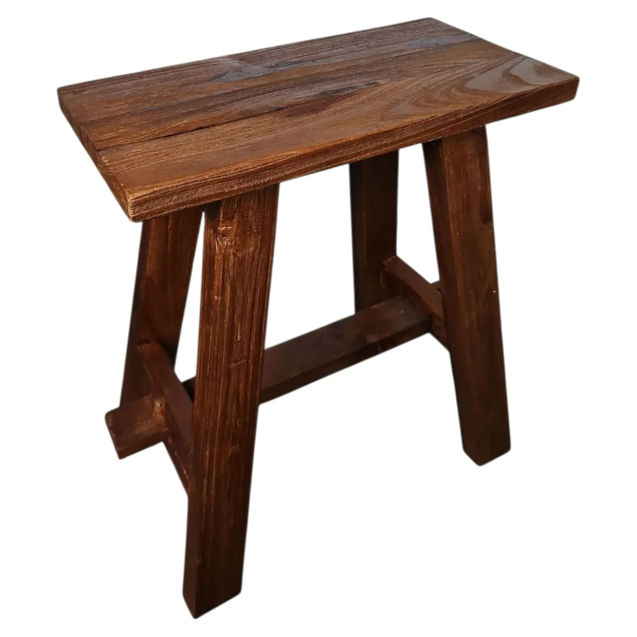 Teakhouten krukje 40 cm walnoot